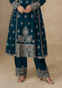 Coral Blue Embroidered Suit Set