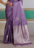 Paisley Purple Woven Satin Silk Saree