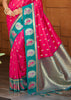 Pink & Green Woven Banarasi SIlk Saree