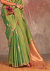 Lime Green Dual Tone Banarasi Silk Saree