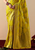 Blazing Yellow Woven Banarasi Silk Saree
