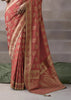 “Exclusive Offer” : Peach Pink Banarasi Designer Saree With Embroidered Blouse