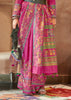 Carmine Pink Madhubani Printed Saree