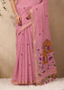 Dusky Pink Woven Cotton Silk Saree