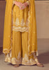 Ceylon Yellow Embroidered Sharara Set