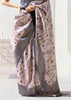 Dusk Purple Woven Banarasi Silk Saree With Digital Print