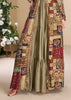 Golden Green Shrug Style Anarkali with Embroidered Work