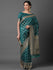 TEAL BLUE WOVEN BANARASI SILK SAREE (6871781671105)