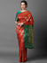 GOLDEN RED AND GREEN WOVEN BANARASI SILK SAREE (6871790616769)