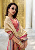 Elegant Beige Tissue Banarasi Silk Saree with Contrast Border