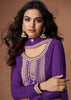 Dark Purple Heavy Embroidered Sharara Set