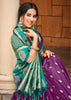 Purple & Green Woven Banarasi SIlk Saree