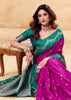 Magenta Pink Woven Satin Silk Saree