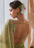 Pre Order: Grass Green Designer Silk Saree