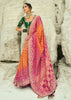 Orange & Pink Woven Georgette Bandhej Designer Saree