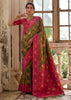 Mehndi Green Woven Banarasi Silk Saree