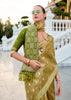 Olive Green Woven Tissue Silk Saree