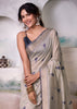 Off White Woven Banarasi Cotton Silk Saree