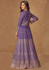 Deep Lavender Embroidered Georgette Anarkali with Dupatta