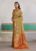 Khadi Beige Woven Tussar Silk Saree