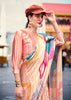 Pearl Peach Satin Crepe Printed Silk Saree