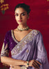 Lavender Purple Designer Embroidered Saree