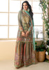 Multicolor Green Embroidered Sharara Set