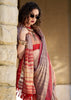 Mauve Beige Woven Cotton Linen Saree