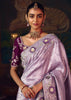Frida Lilac Woven Embroidered Saree