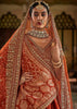 Rust Orange Heavy Embroidered Designer Lehenga