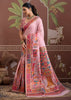 Blush Pink Woven Cotton Kashmiri Jamewar Saree