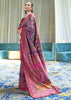 ROYAL BLACK MULTICOLOUR JAMEWAR WEAVE SAREE (6649561579713)