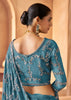 Parisian Blue Designer Tissue Silk Saree