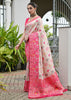 White & Pink Woven Banarasi Patola Silk Saree