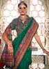 Hunter Green Printed Kashmiri Jamewar Saree