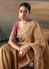 Beige Tissue Embroidered Wedding Wear Saree