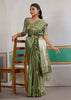 Sage Green Woven Satin Silk Saree