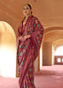 Brick Red Printed Patola Silk Saree