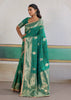 Fair Green Woven Banarasi Satin Silk Saree