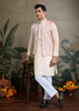 Off White Plain Kurta with Jacquard Jacket