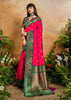 Raspberry Red Woven Soft Silk Saree