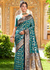 Sherbagh: Banarasi Shikargah Katan Silk Saree with Zari Floral Jaal in Shades of Blue (7659245600961) (7721087828161)