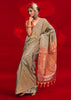 Slate Grey Woven Banarasi Silk Saree