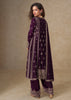 Sparkling Purple Embroidered Suit Set