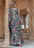 Frost Grey Printed Soft Silk Saree