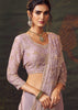 Lavender Purple Designer Tissue Silk Saree