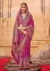 Fuchsia Purple Printed Kashmiri Jamewar Saree