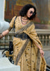Dusky Yellow Woven Tissue Linen Silk Saree