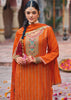 Russet Orange Embroidered Designer Suit Set