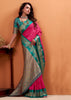 Raspberry Pink Banarasi Satin Silk Saree